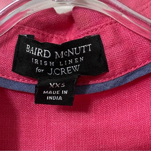J. Crew Pink Relaxed Fit Short Sleeve Baird McNutt Irish Linen Button Shirtdress - Picture 5 of 10